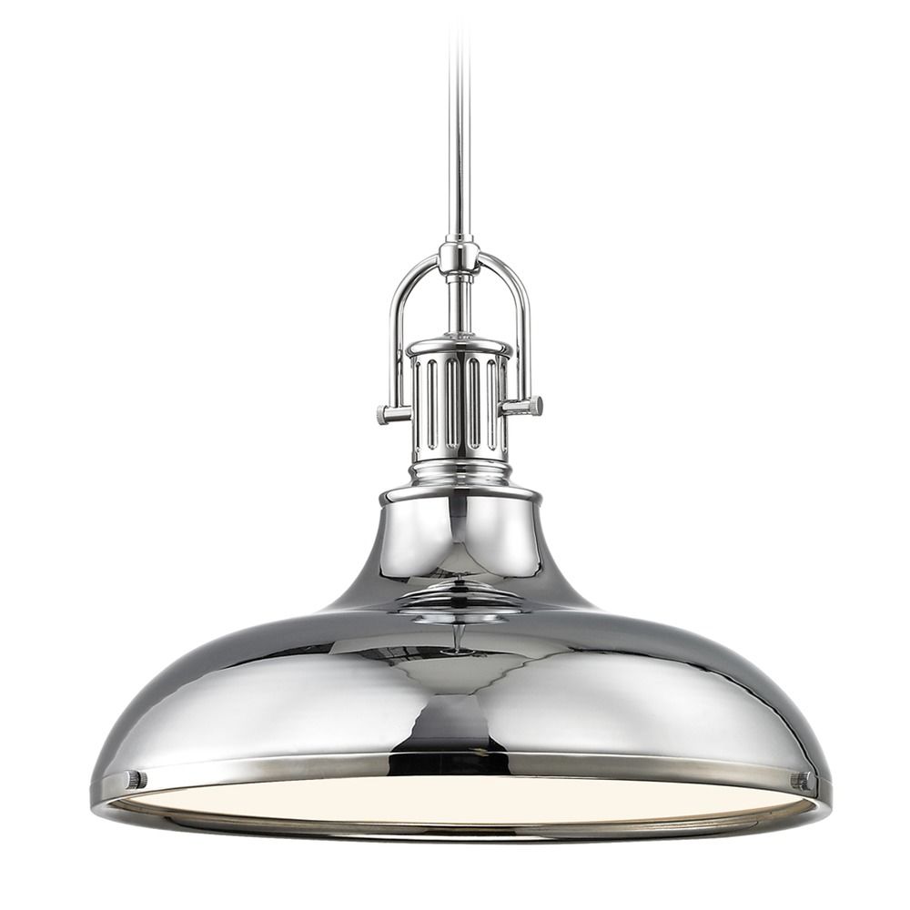 Industrial Chrome Pendant Light With Metal Shade 15 63 Inch Wide At Destination Lighting - Chrome Pendant Light Shade Industrial Chrome Pendant Light With Metal Shade 15 63 Inch Wide At Destination Lighting - Chrome Pendant Light Shade