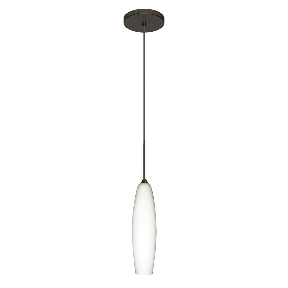Besa Lighting Zumi Bronze LED MiniPendant Light with Oblong Shade