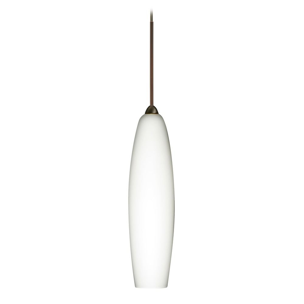 Besa Lighting Zumi Bronze LED MiniPendant Light with Oblong Shade