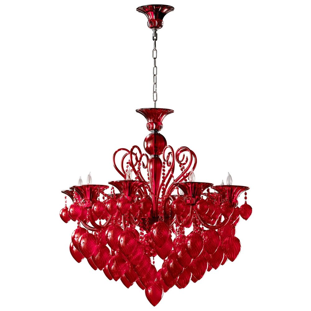 Cyan Design Bella Vetro Red Chandelier 04617 Destination Lighting Cyan Design Bella Vetro Red Chandelier Alt1