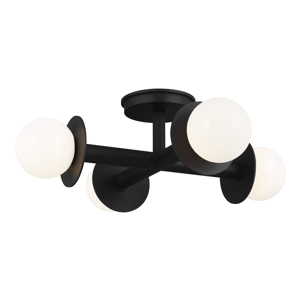 Nodes 4 Light Flush Mount Midnight Black