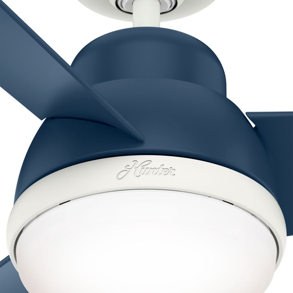 Hunter Ceiling Fan With Light 36 inch Valda in Indigo Blue 51838