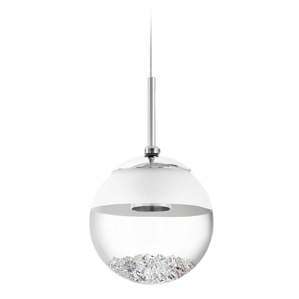 Uit buiten gebruik Reductor Eglo Montefio 1 Chrome LED Mini-Pendant Light with Globe Shade | 93708A |  Destination Lighting