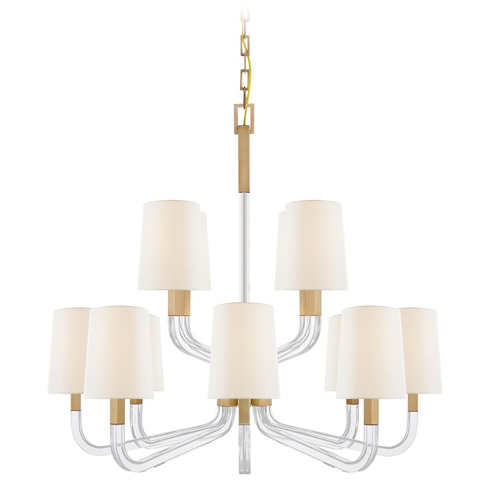 Chapman & Myers Reagan Medium Chandelier in Brass by Visual Comfort  Signature at Destination Lighting