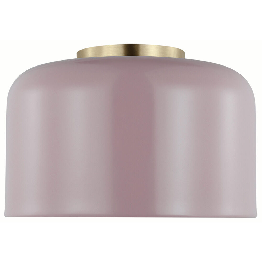 Visual Comfort Studio Collection Malone Rose & Satin Brass Flushmount Light, 7505401-136