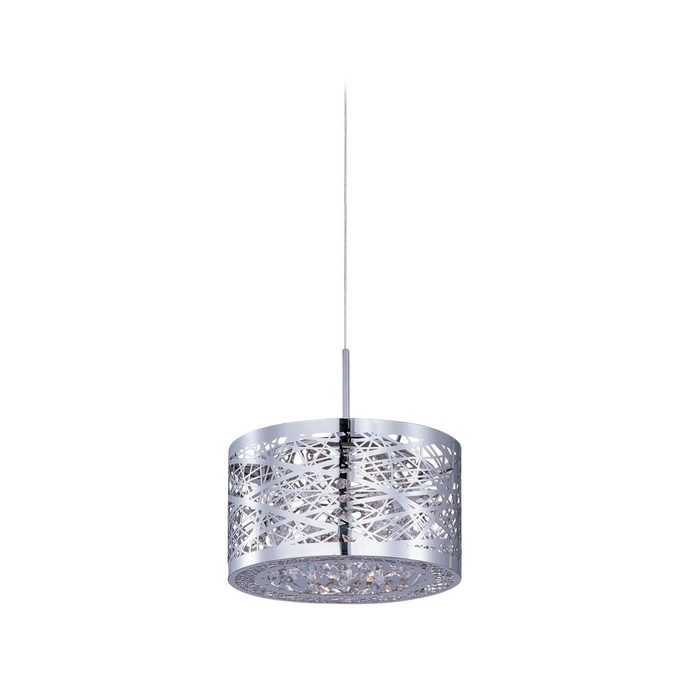 Modern Low Voltage Mini Pendant Light With Silver Cage Shade Product Image