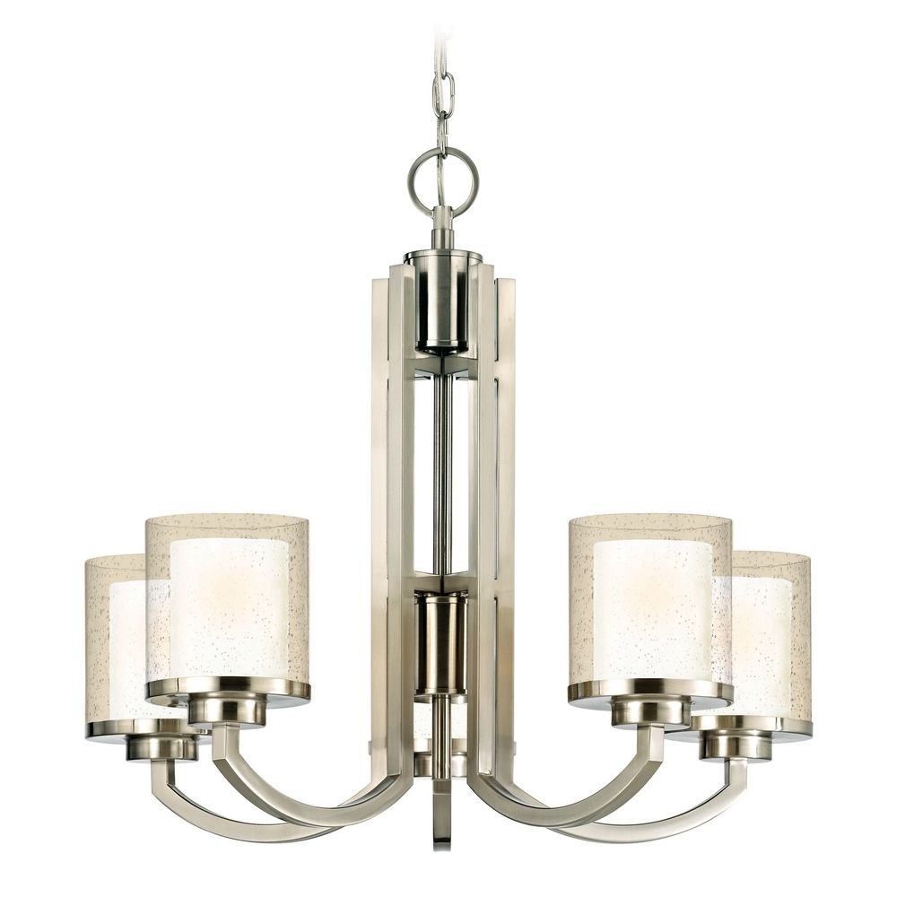 Seeded Glass Chandelier Satin Nickel Dolan Designs 2950 09 Dolan Designs Lighting Seeded Glass Chandelier Satin Nickel 2950 09