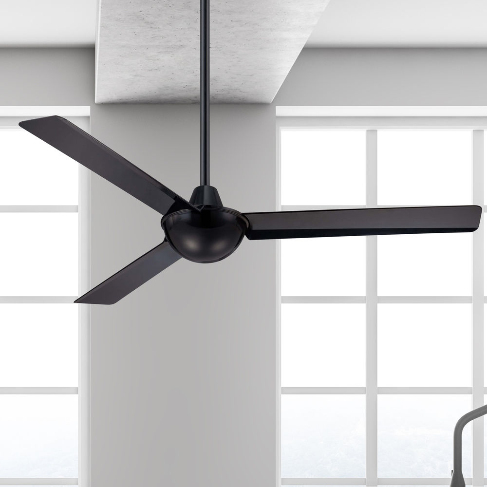 52 Inch Modern Ceiling Fan Without Light In Black Finish At Destination Lighting