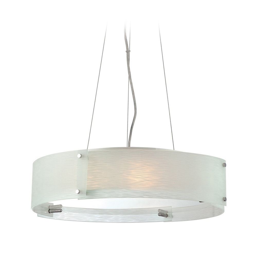 Modern Drum Pendant Light with Textured 