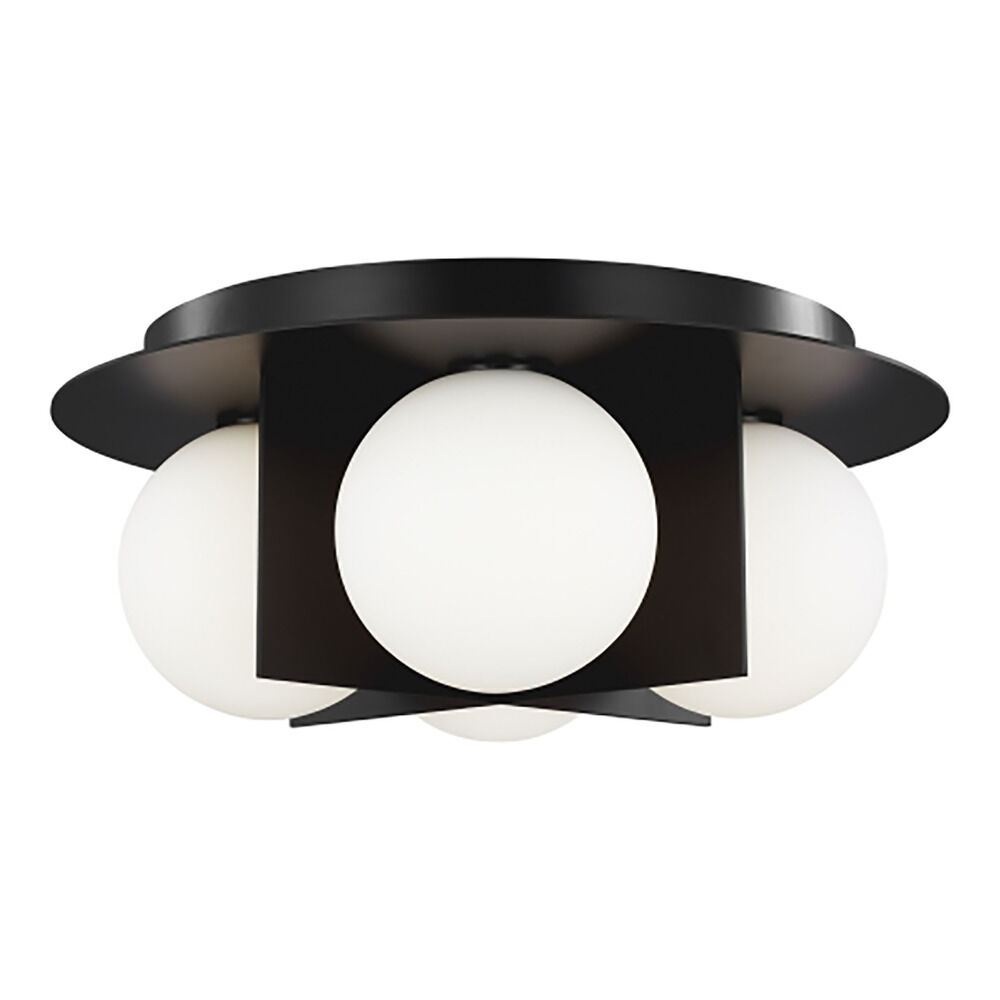 Sean Lavin Orbel Flush Mount in Black by Visual Comfort Modern 700FMOBLB Destination Lighting