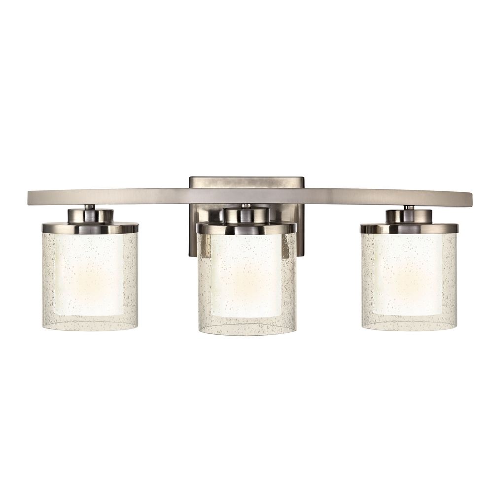 Seeded Glass Bathroom Light Satin Nickel Dolan Designs 3953 09