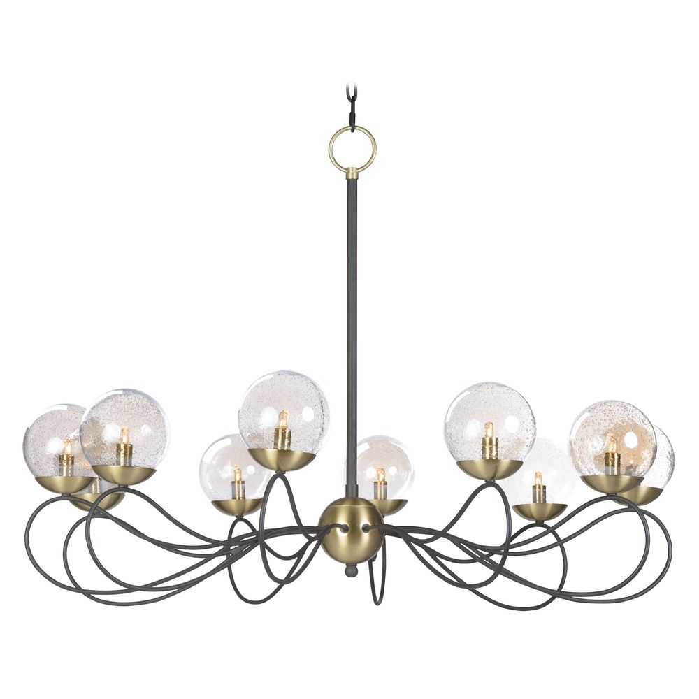 Mid Century Modern Seeded Glass Led Chandelier Bronze Brass Reverb Maxim Lighting Mid Century Modern Seeded Glass Led Chandelier Bronze Brass Reverb By Hover Or To Zoom