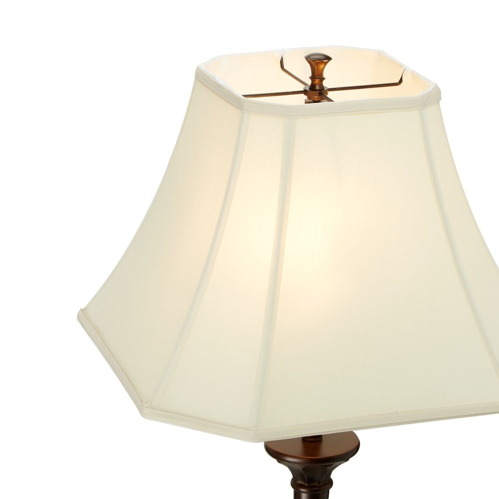 Traditional Bronze Floor Lamp With Cut Corner Shade At Destination Lighting