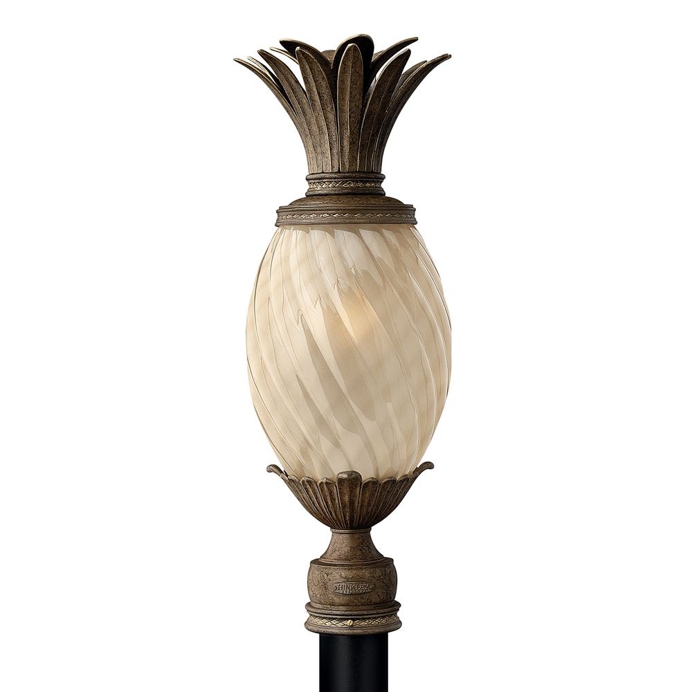 25 1 4 Inch Pearl Bronze Pineapple Outdoor Post Light Gu24 Base Hinkley Lighting 25 1 4 Inch Pearl Bronze Pineapple Outdoor Post Light Gu24