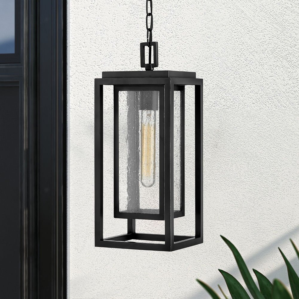 Republic 16.75-Inch 12V Outdoor Hanging Lantern in Black at Destination  Lighting