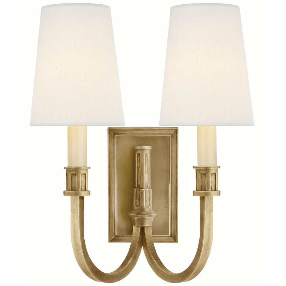 Visual Comfort Signature Collection Thomas O'brien Modern Library Hand-Rubbed  Antique Brass Sconce, TOB2328HAB-L