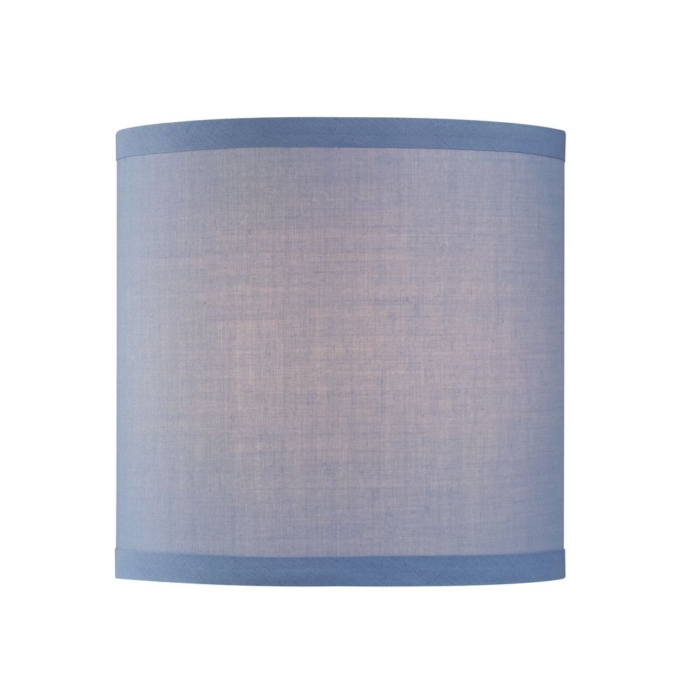 Uno Drum Lamp Shade In Blue Linen At Destination Lighting