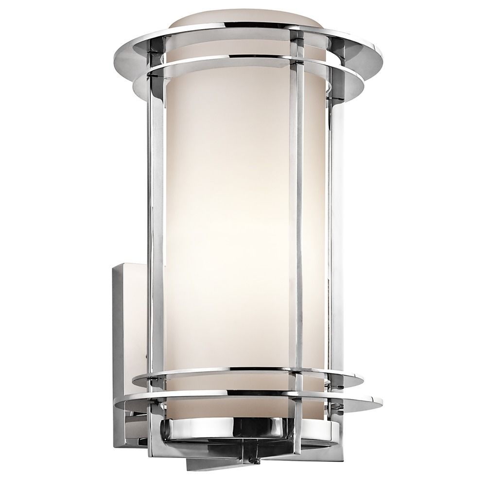 Kichler Outdoor Wall Light With White Glass In Stainless Steel Kichler Lighting Outdoor Wall Light With White Glass In Stainless Steel Finish 49345pss316 Hover Or To Zoom