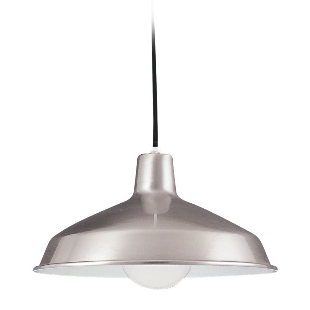 Farmhouse Barn Light Brushed Stainless Painted Shade By Sea Gull Hover Or To Zoom