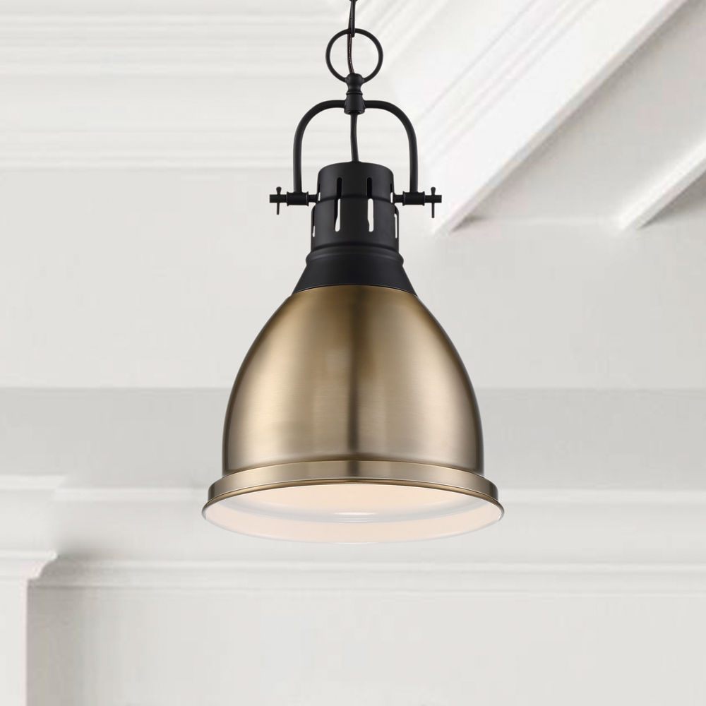 Watson Matte Black Burnished Brass Pendant by Nuvo Lighting at Destination Lighting