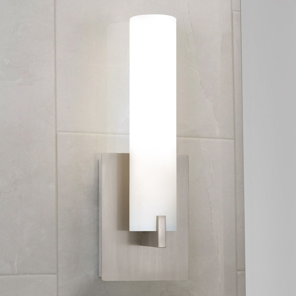 Modern Led Sconce Wall Light With White, Bathroom Lighting Sconces Brushed Nickel