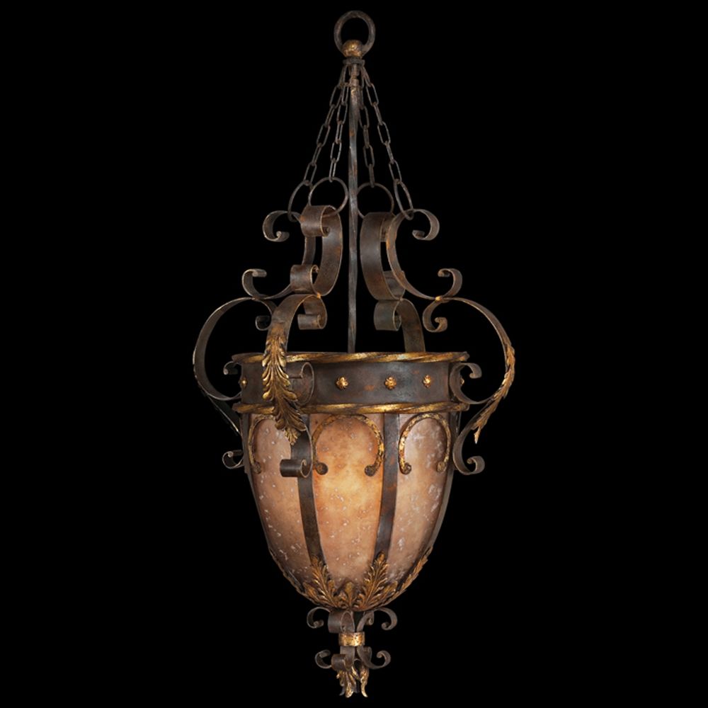fine art lamps castile antiqued iron with gold leaf pendant light