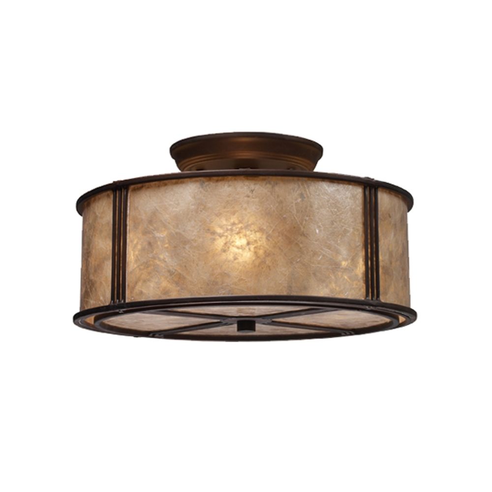 Three Light Semi Flush Ceiling With Mica Shade 15031 3 Elk Lighting Three Light Semi Flush Ceiling With Mica Shade 15031 3