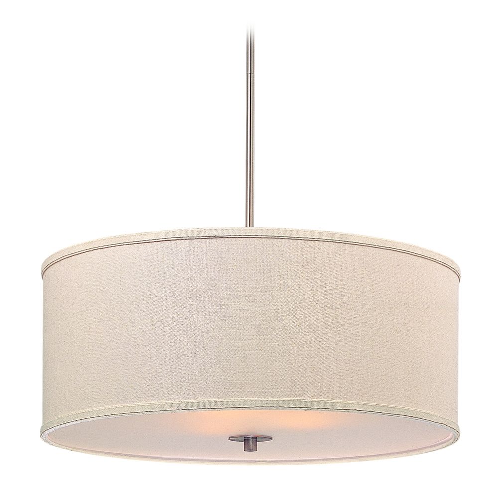 Large Modern Drum Shade Pendant Light In Satin Nickel Finish Dcl Design Classics Lighting Large Modern Drum Shade Pendant Light In Satin Nickel Finish Dcl 6528 Hover Or To Zoom