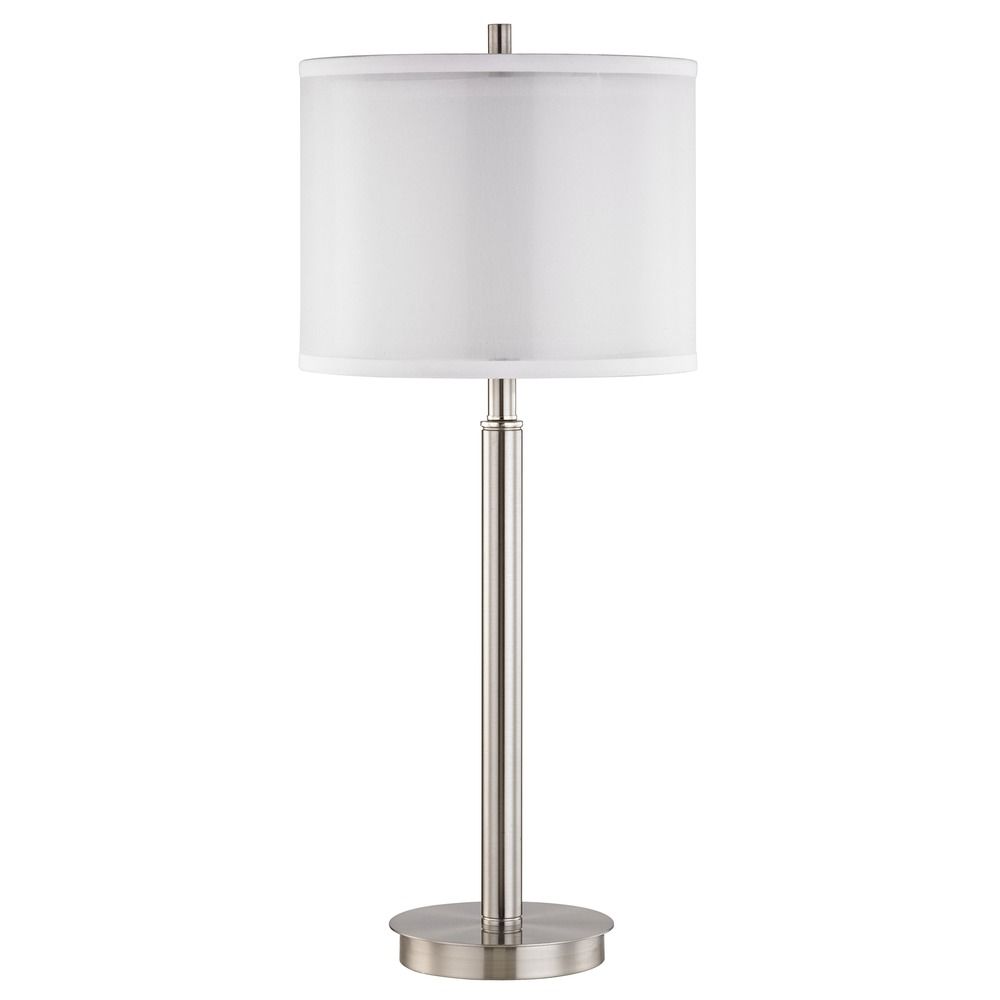 Double Organza 3way Table Lamp With Drum Shade Satin Nickel At Destination Lighting