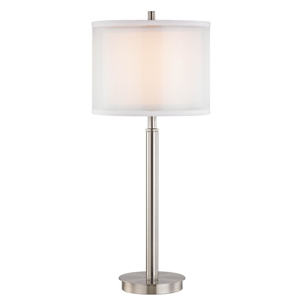 Double Organza 3way Table Lamp With Drum Shade Satin Nickel 15061 Dolan Designs Lighting Double Organza 3way Table Lamp With Drum Shade Satin Nickel 15061 09