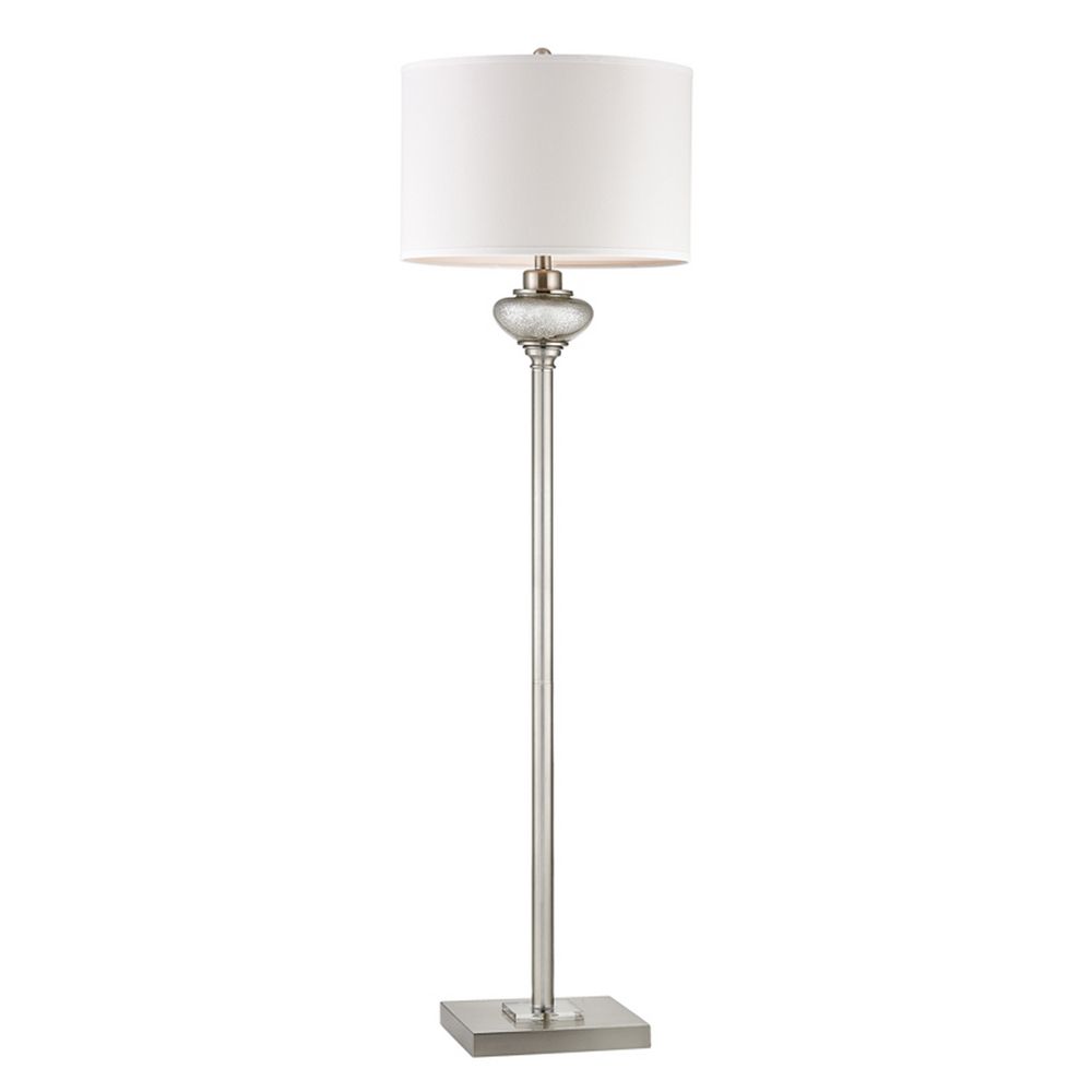 Floor Lamp With White Shades In Antique Silver Mercury Gl Crystal Accents Finish At Destination Lighting