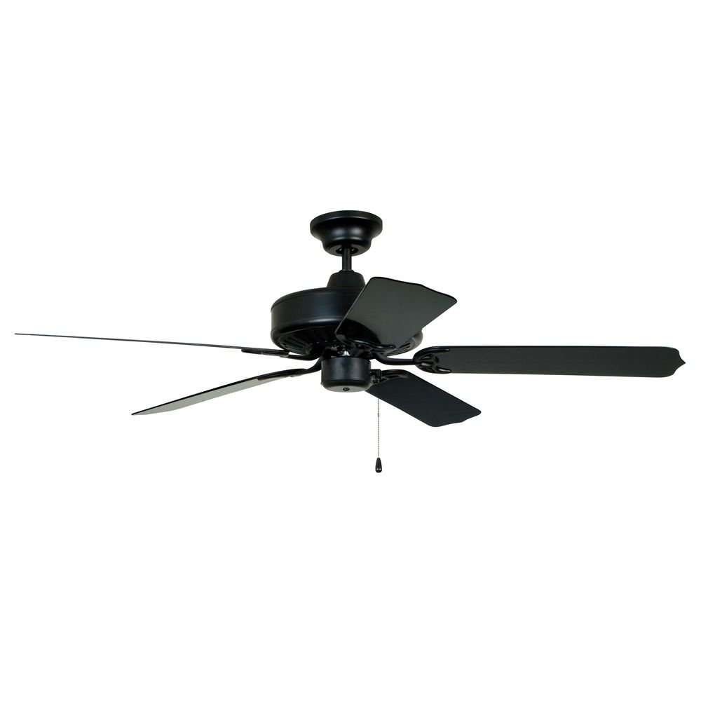 Craftmade 52 Inch Matte Black Outdoor Ceiling Fan Without Light End52mbk5p Destination Lighting