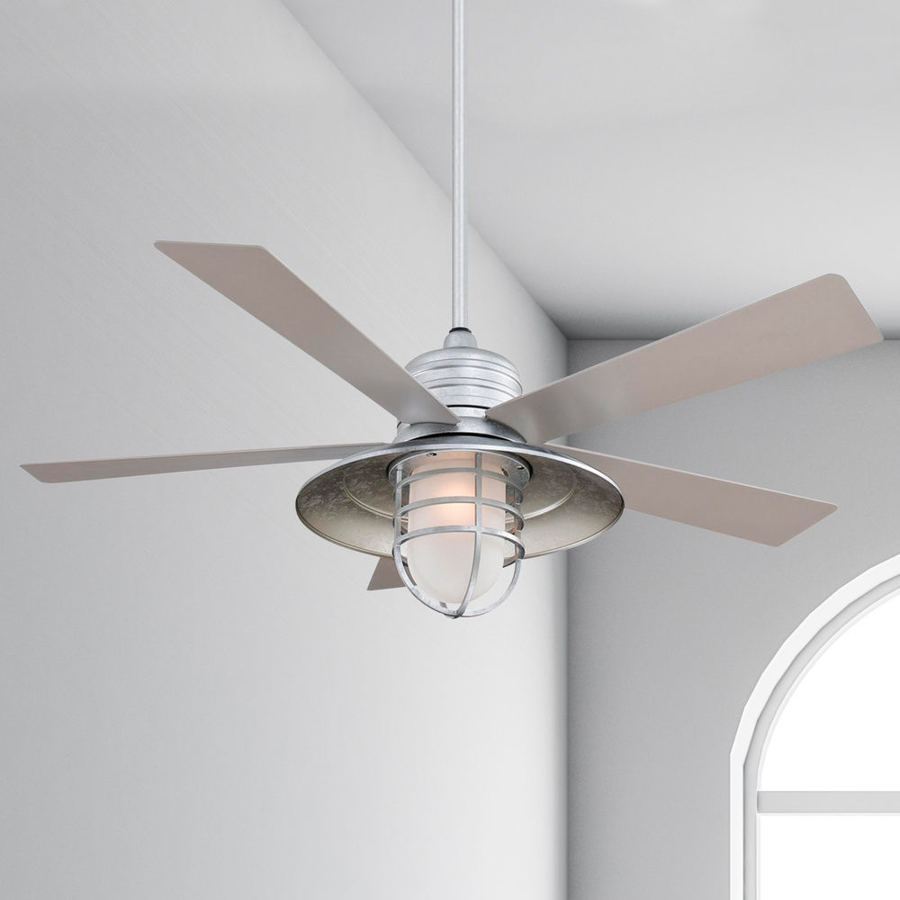 54 Inch Ceiling Fan With Five Blades And Light Kit F582 Bnw