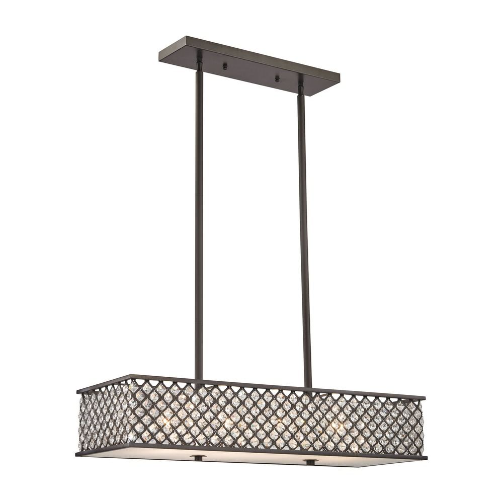 Elk Lighting Genevieve Oil Rubbed Bronze Island Light With Rectangle Elk Lighting Genevieve Oil Rubbed Bronze Island Light With Rectangle Shade Alt1