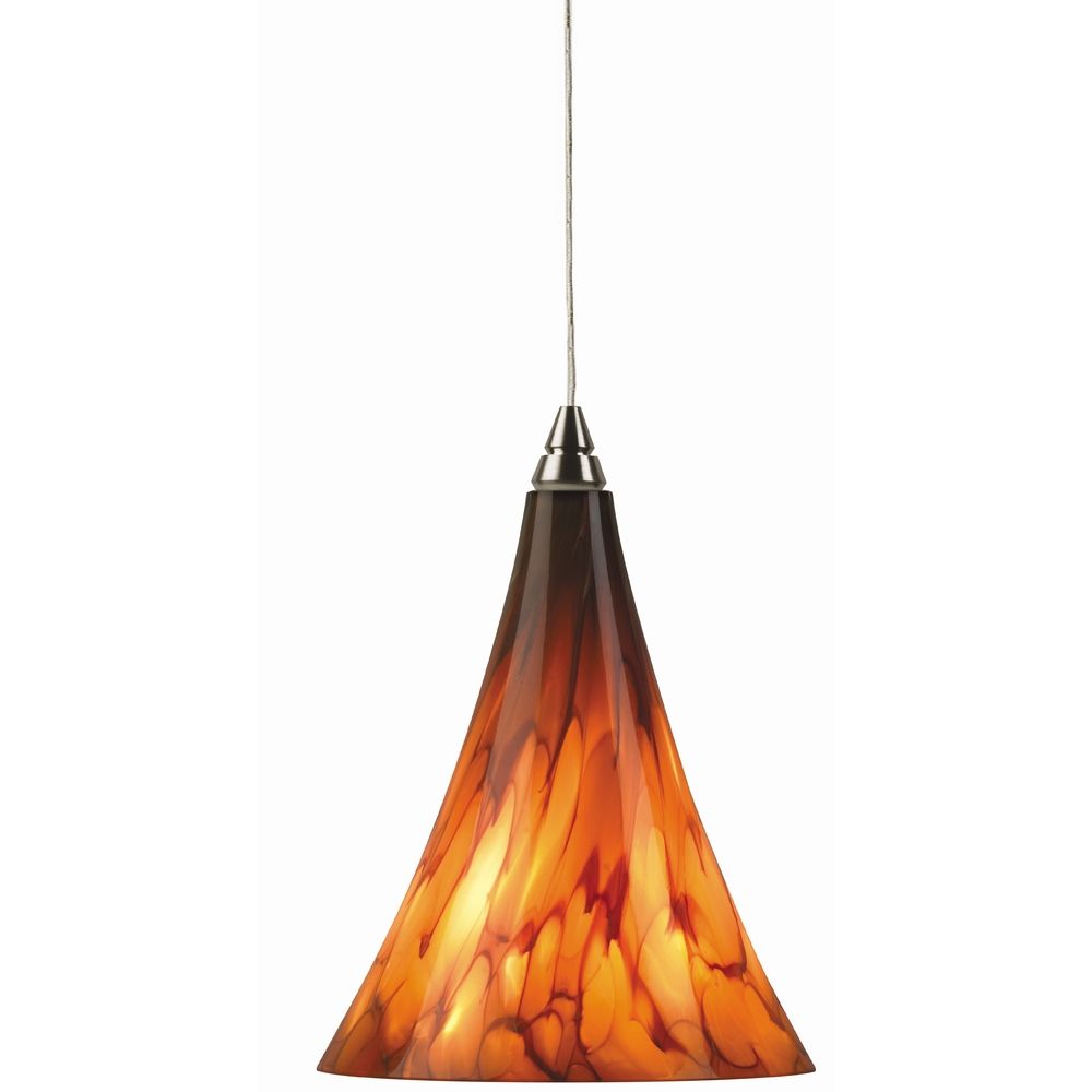 Small Murano Glass Mini Pendant Light In Satin Nickel 700