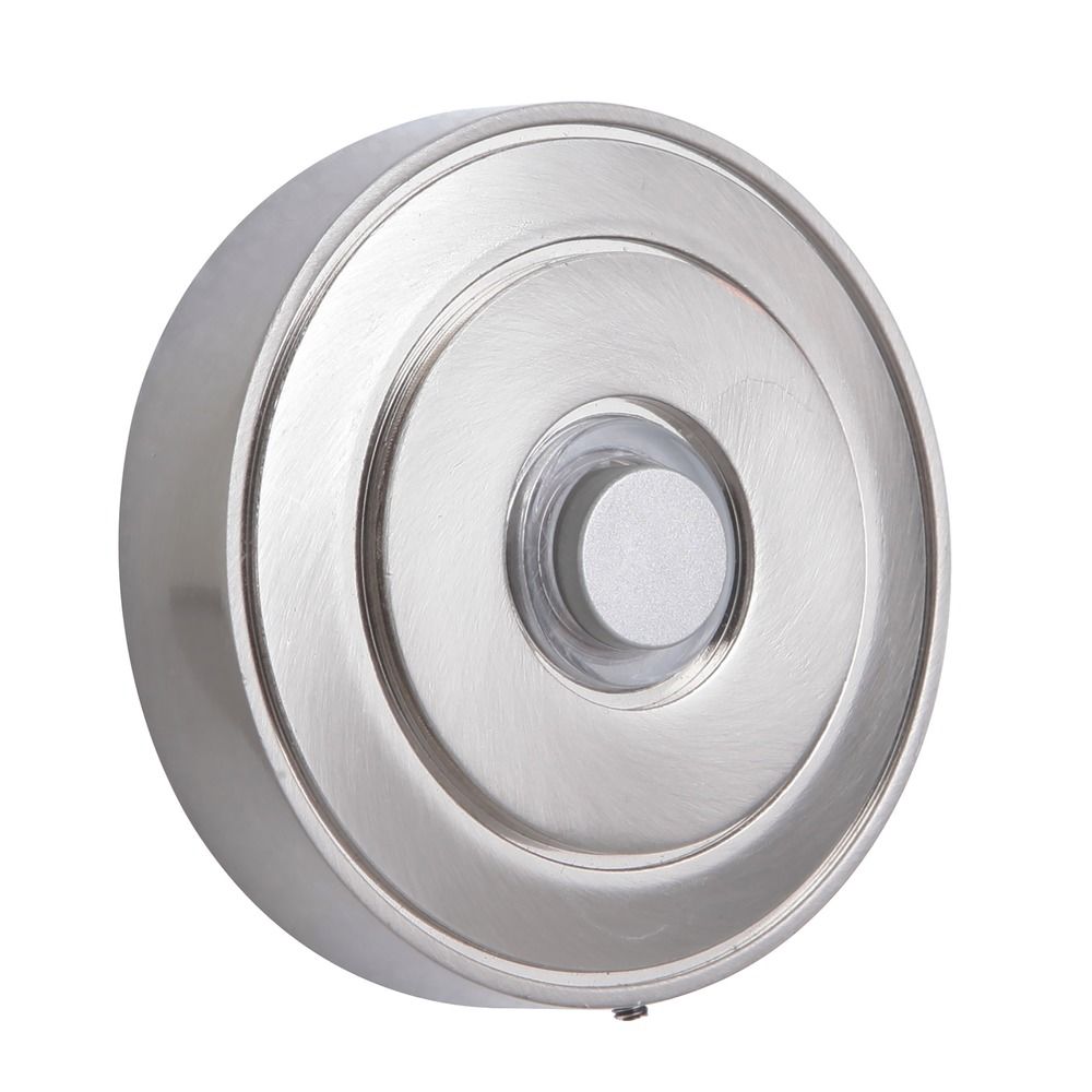 Surface Mount Round LED Tiered Doorbell Button in Brushed Nickel by