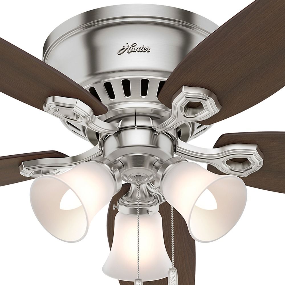52 Inch Hunter Fan Builder Low Profile Brushed Nickel Ceiling By Company 53328 Destination Lighting