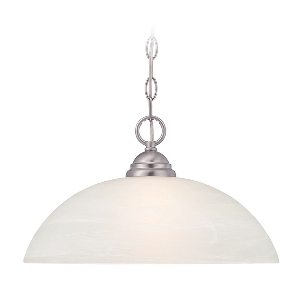 Designers Fountain Kendall Satin Platinum Pendant Light With Bowl Dome Shade At Destination Lighting