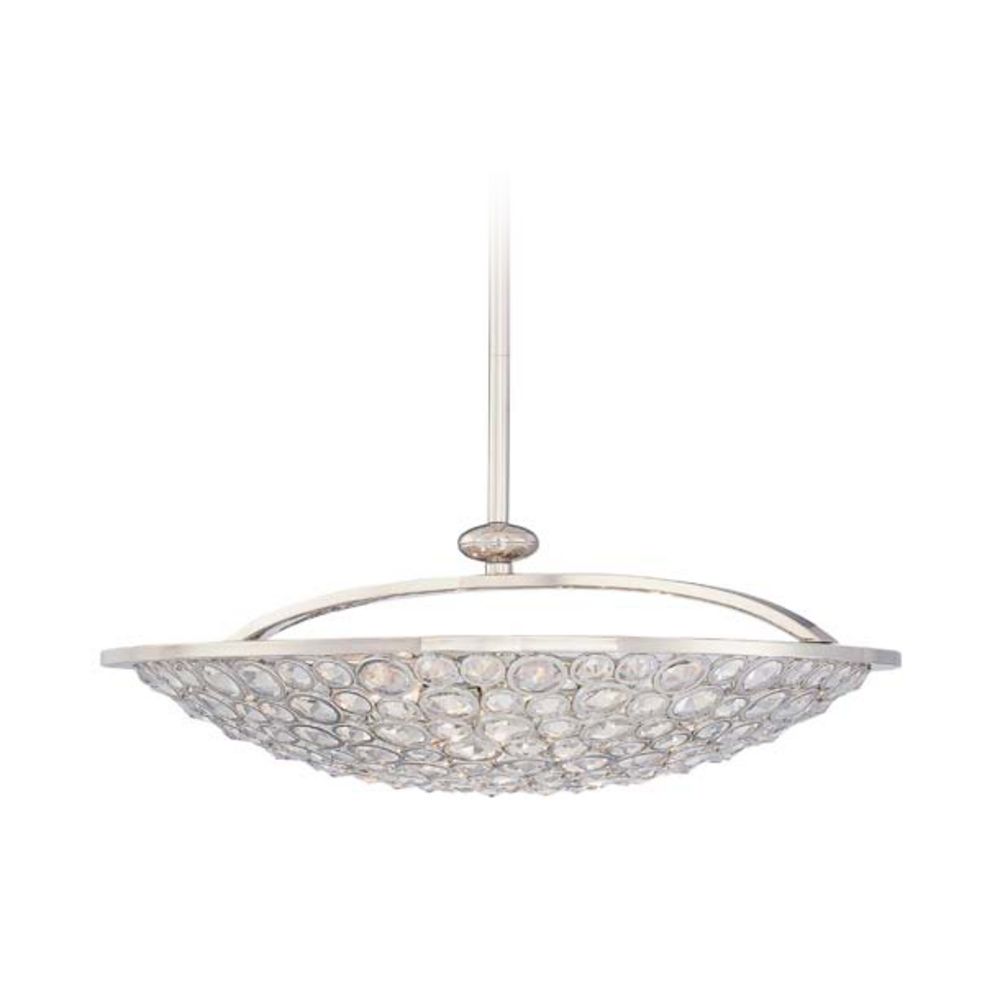 Crystal Bowl Pendant Light In Polished Nickel Finish 5 Lights Hover Or To Zoom