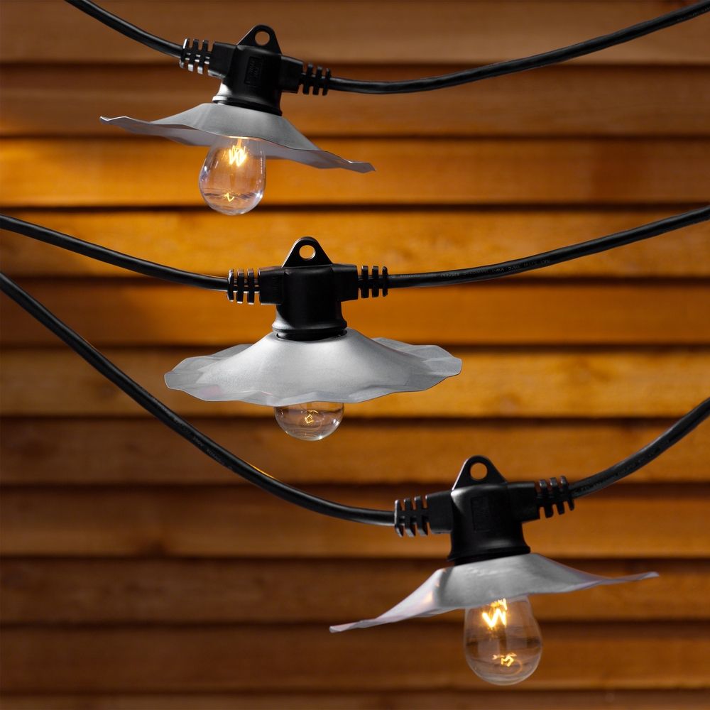 galvanized lighting exterior design classics lighting string lights with galvanized shades and light bulbs 35ft long 357gal galvanized lighting exterior design classics lighting string lights with galvanized shades and light bulbs 35ft long 357gal