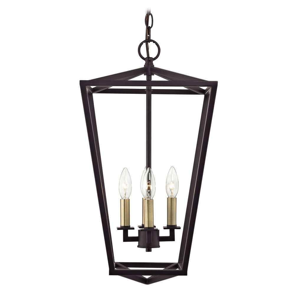 Bronze Lantern Pendant Light lantern pendant light 4 lt 23 inch tall bronze and brass