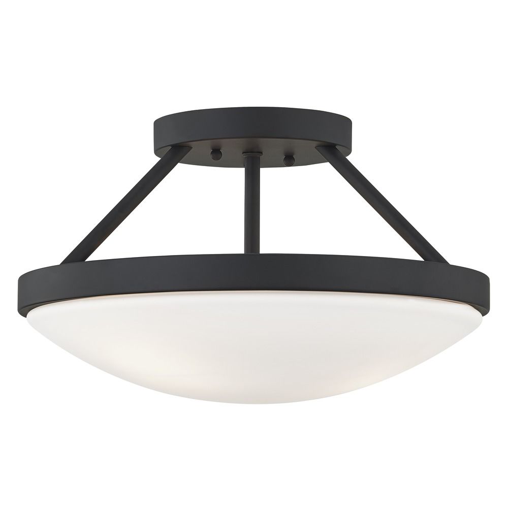 Hye 15-Inch Semi-Flush Mount in Matte Black by Design Classics