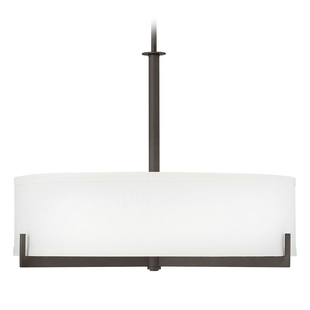 Hinkley Hayes Oil Rubbed Bronze Pendant Light with Drum Shade 4236OZ