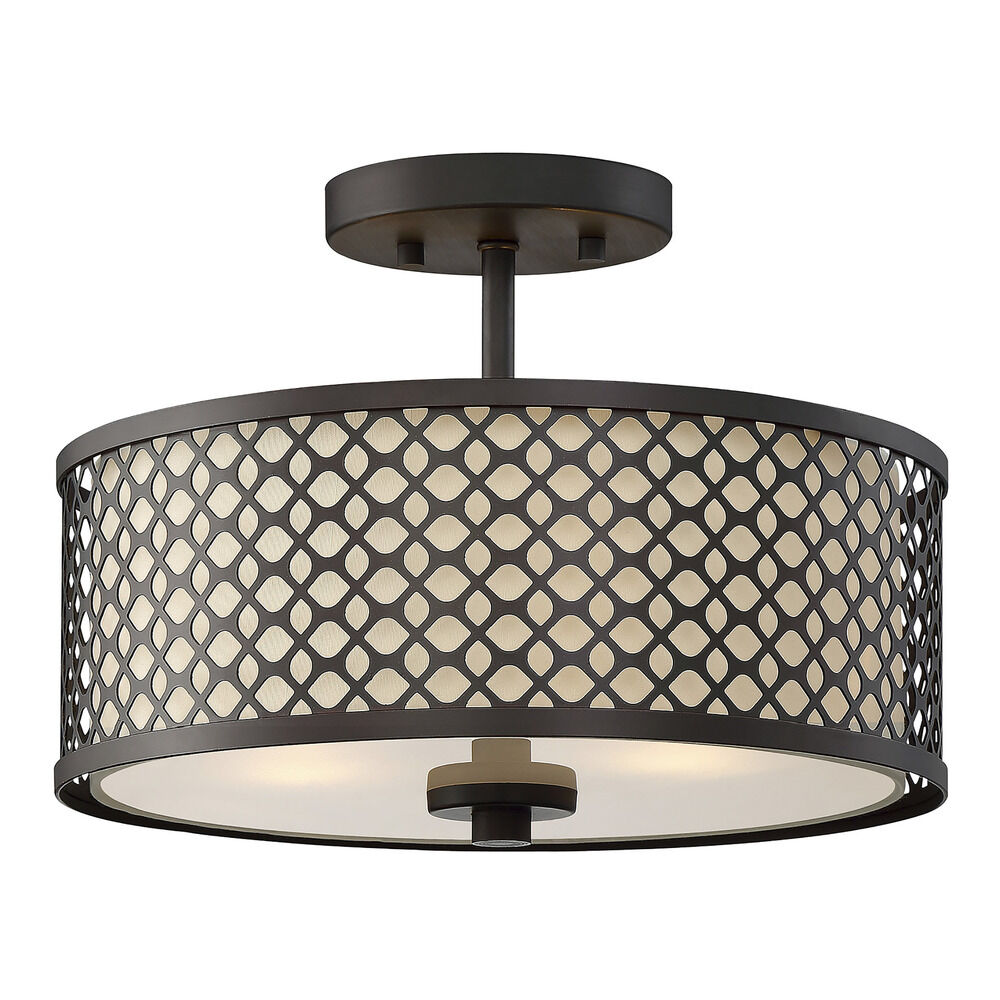 Meridian M60016ORB 2 Light Semi Flush Oil Rubbed Bronze