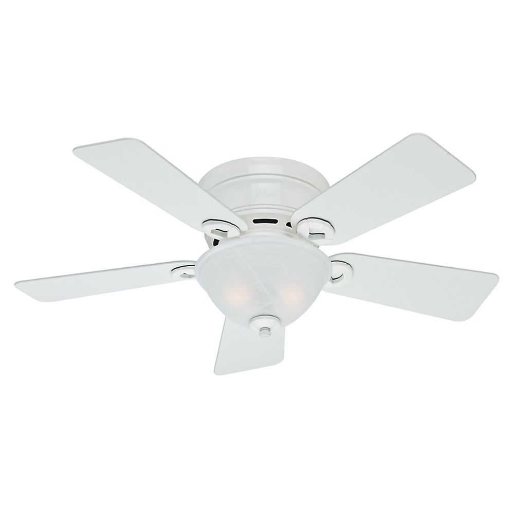 42 Inch Hunter Fan Conroy Snow White Ceiling Fan With Light