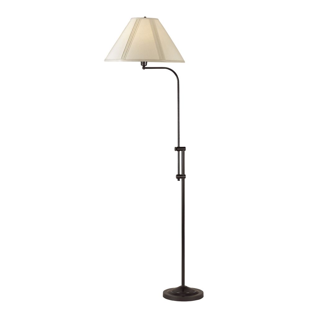 Adjustable Pharmacy Floor Lamp With Pleated Shade At Destination Lighting