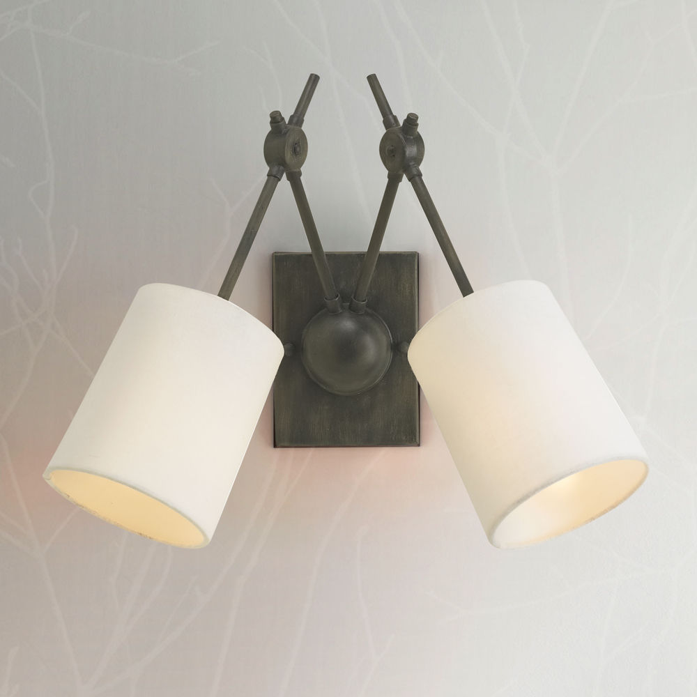 Black double wall lights sales