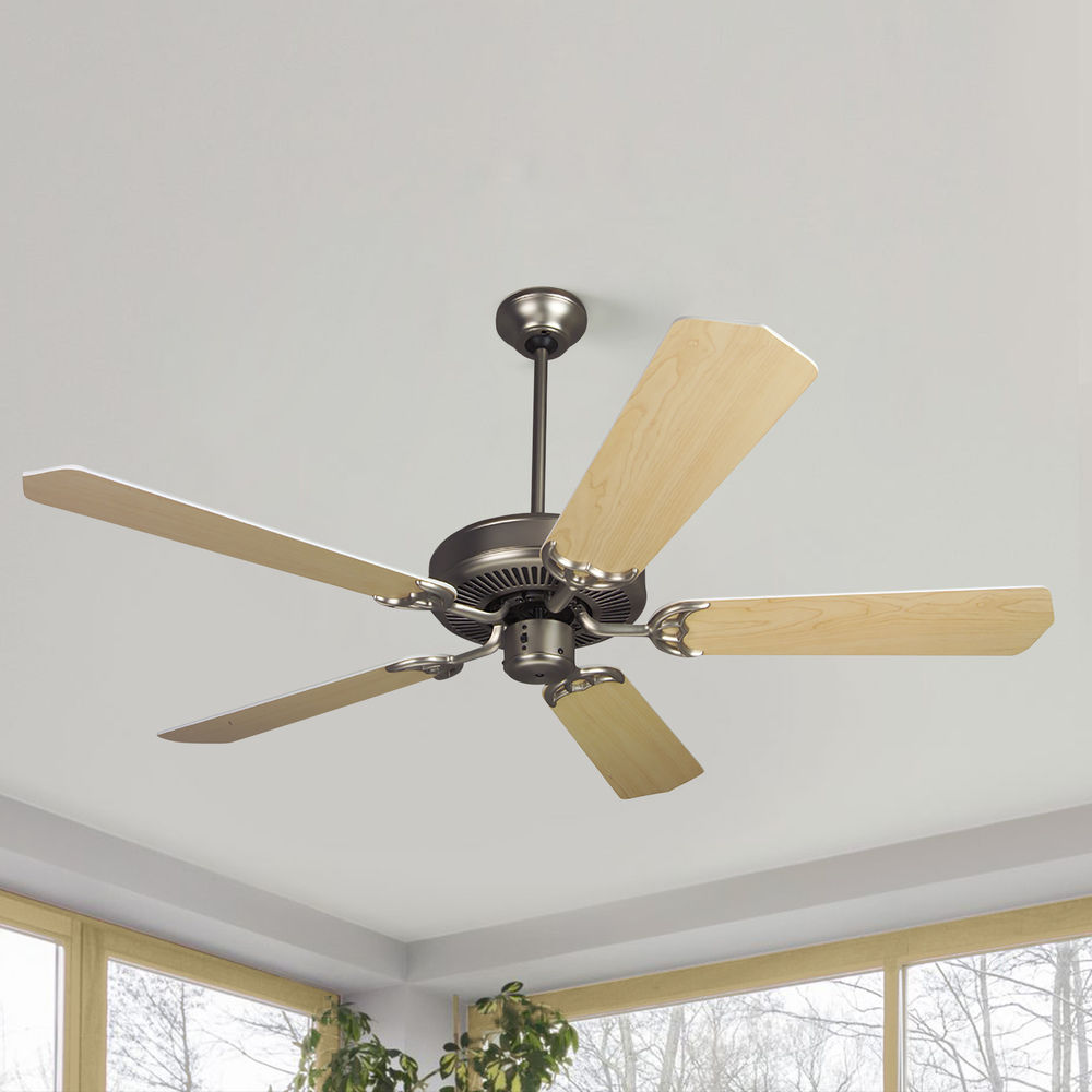 Ceiling Fan With Five Blades In Brushed Nickel Finish Cd52bn Bcd