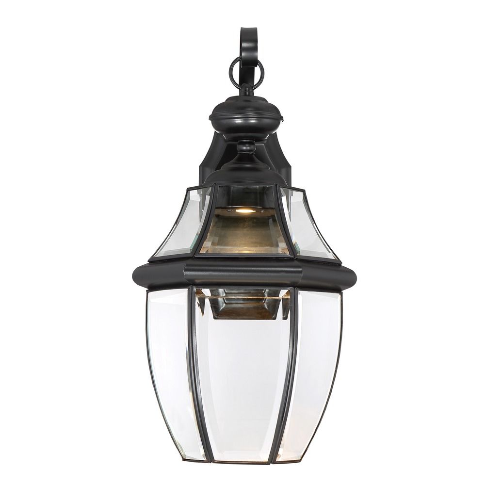 quoizel lighting newbury clear led mystic black led outdoor wall