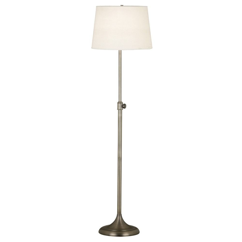Modern Floor Lamp with White Shade in Vintage Brass Finish ... Modern Floor Lamp with White Shade in Vintage Brass Finish ...